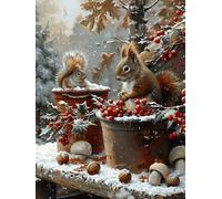 Diamond Painting Adulte, 5D Diamond Painting Animal Broderie Diamant ScèNe de Neige Peinture Diamant, Mosaique Loisirs Créatifs Adultes Kit pour Decoration Murale Salon (90 x 120 cm) -yxy250653