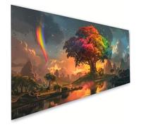 Diamond Painting Adulte, 5D Diamond Painting Arc-en-ciel Peinture Diamant Enfant Arbre, Bricolage Broderie Diamant Grand Format 50x100cm, Loisirs Créatifs Adulte, Decoration Chambre, Cadeaux G2-42