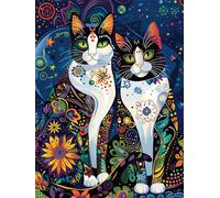 Diamond Painting Adulte, 5D Diamond Painting Chat, Broderie Diamant Kit Complet, DIY Peinture Diamant Adulte Strass Point de Croix Cristal Art Kit pour Murale Décoration 30x40cm Q-893B