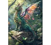 Diamond Painting Adulte, 5D Diamond Painting Dragon, Broderie Diamant Kit Complet, DIY Peinture Diamant Adulte Strass Point de Croix Cristal Art Kit pour Murale Décoration 20x30cm Q-417B