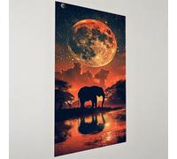 Diamond Painting Adulte, 5D Diamond Painting Éléphant Peinture Diamant Enfant Lune, Bricolage Broderie Diamant Grand Format 50x100cm, Loisirs Créatifs Adulte, Decoration Chambre, Cadeaux Femme G2-1170
