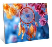 Diamond Painting Adulte, 5D Diamond Painting Enfant Attrape-rêves Peinture Diamant, DIY Strass Point de Croix Cristal Kit Broderie Fleur Diamant Loisirs Créatifs Adultes, Décoration 45x60 cm H-8005