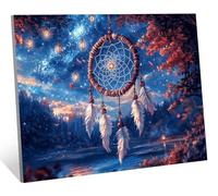Diamond Painting Adulte, 5D Diamond Painting Enfant Ciel étoilé Peinture Diamant, DIY Strass Point de Croix Cristal Kit Broderie Attrape-rêves Diamant Loisirs Créatifs Adultes 70x100 cm H-5958