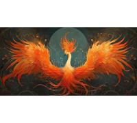 Diamond Painting Adulte, 5D Diamond Painting Feu Phoenix, Peinture Diamant Kit, DIY Diamant Strass Point de Croix Cristal Peinture Loisirs Créatifs Adultes Décor Murale pour la Maison 100x200cm I-407