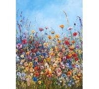 Diamond Painting Adulte, 5D Diamond Painting Fleur, Broderie Diamant Kit Complet, DIY Peinture Diamant Adulte Strass Point de Croix Cristal Art Kit pour Murale Décoration 60x90cm Q-841B