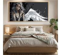 Diamond Painting Adulte,5D Diamond Painting Grand Format, Ange Peinture Diamant Cristal, DIY Beauté Bricolage Strass Point de Croix, Loisirs Créatifs Adultes Kit Complet, Murale Décor 60x120cm Mq-927