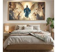 Diamond Painting Adulte,5D Diamond Painting Grand Format, Jésus Peinture Diamant Cristal, DIY Ange Bricolage Strass Point de Croix, Loisirs Créatifs Adultes Kit Complet, Murale Décor 20x40cm Mq-993