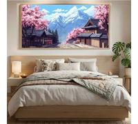Diamond Painting Adulte,5D Diamond Painting Grand Format, Montagne Peinture Diamant Cristal, DIY Architecture Bricolage Strass Point de Croix, Loisirs Créatifs Adultes, Murale Décor 60x120cm Mq-853