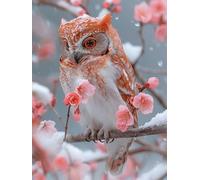 Diamond Painting Adulte, 5D Diamond Painting Hibou Broderie Diamant ScèNe de Neige Peinture Diamant, DIY Mosaique Loisirs Créatifs Adultes Kit pour Tableau Decoration Murale Salon 25x35 cm -yxy2506Z5