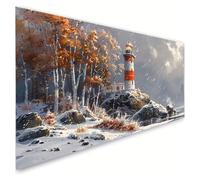 Diamond Painting Adulte, 5D Diamond Painting Hiver Peinture Diamant Enfant Phare, Bricolage Broderie Diamant Grand Format 40x90cm, Loisirs Créatifs Adulte, Decoration Chambre, Cadeaux Femme G2-618