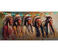 Diamond Painting Adulte, 5D Diamond Painting indien Diamant Painting, Peinture Diamant Homme Broderie Diamant, DIY Diamant Strass Point de Croix Cristal Painting pour Murale Décoration 50x100cm B1-595