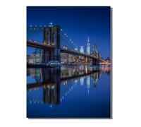 Diamond Painting Adulte, 5D Diamond Painting New York Pont De Brooklyn, Peinture Diamant Kit, DIY Diamant Strass Point de Croix Cristal Peinture Loisirs Créatifs Décor Murale Cadeaux 60x80 cm SYLF591