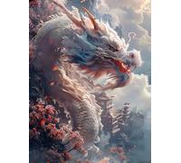 Diamond Painting Adulte, 5D Diamond Painting Paysage Broderie Diamant Dragon Peinture Diamant, DIY Mosaique Loisirs Créatifs Adultes Kit pour Tableau Decoration Murale Salon (90 x 120 cm) -yxy2506F5