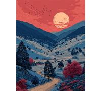 Diamond Painting Adulte, 5D Diamond Painting Paysage, Broderie Diamant Kit Complet, DIY Peinture Diamant Adulte Strass Point de Croix Cristal Art Kit pour Murale Décoration 50x70cm Q-837B