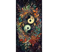Diamond Painting Adulte, 5D Diamond Painting Yin yang, Peinture Diamant Kit, DIY Diamant Strass Point de Croix Cristal Peinture Loisirs Créatifs Adultes Décoration Murale pour la Maison 100x200cm I815