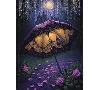 Diamond Painting Adulte, 5D Fleur Peinture Diamant Painting Kit Broderie Diamant Kit Complet Parapluie Point de Croix Activité Manuelle Adulte pour Maison Décoration Murale Cadeaux 80x100 cm Q4-415