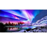Diamond Painting Adulte, 5D Grand Format Aurore boréale Broderie Diamant kit Complet Accessoires, Mosaique Point de Croix Cristal Peinture Diamant, pour Noël Décoration Murale Intérieur HI-2971