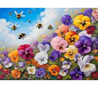 Diamond Painting Adulte, 5D Orchidée Peinture Diamant Painting Kit Broderie Diamant Kit Complet Abeille Point de Croix Activité Manuelle Adulte Enfant pour Maison Décoration Murale 60x80 cm Q4-1335