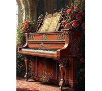 Diamond Painting Adulte, 5D Piano Vintage Peinture Diamant Painting Kit Complet, Diy Broderie Diamond Art Painting Kits, Diamond Painting Enfant, Craft Cadeau Décoration Intérieur 30x40cm R-1420