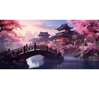 Diamond Painting Adulte 5D Pont Dans Un Parc Peinture Diamant Grand Format 50x120cm, DIY Japon Diamond Painting Kit Complet, Broderie Diamant Kits Artisanat, Décoration Murale pour la Maison (RD364)