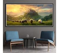 Diamond Painting Adulte 5D Troupeau de Moutons Dans la Prairie Peinture Diamant Grand Format 40x90cm, DIY Château Diamond Painting Kit Complet, Broderie Diamant Artisanat pour Adultes (RD146)