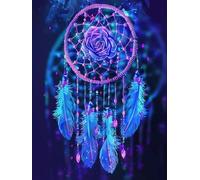 Diamond Painting Adulte 60x80cm, 5D Diamond Painting Attrape-rêves Peinture Diamant Enfant Plume Broderie Diamant Kit Complet, DIY Mosaique Loisirs Créatifs Adultes, Decoration Chambre, Cadeaux 6X-564