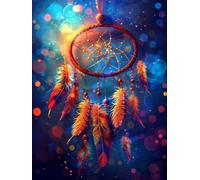 Diamond Painting Adulte 60x80cm, 5D Diamond Painting Plume Peinture Diamant Enfant Attrape-rêves Broderie Diamant Kit Complet, DIY Mosaique Loisirs Créatifs Adultes, Decoration Chambre, Cadeaux 6X-944