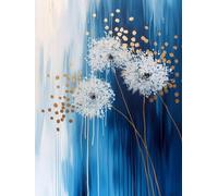 Diamond Painting Adulte, Abstrait Diamant Painting Enfant, 5D Peinture Diamant Adulte Pissenlit, Artisanat Strass Point de Croix Cristal Débutant Art Set, pour Cadeaux Noël Décoration 70x100cm H-78