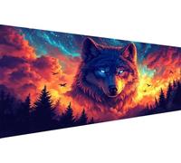 Diamond Painting Adulte Abstrait Diamond Painting Adulte Loup 5D Broderie Diamants DIY Débutant Art Set Loisir Creatif Pour Chambre Décoration Murale Maison Geburtstag Cadeau Femme 50x100cm YZ-192