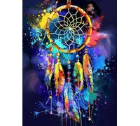 Diamond Painting Adulte Abstrait Peinture Diamant Attrape Rêves Broderie Diamant kit Complet Accessoires DlY Loisirs Créatifs Adultes Diamond Art Point de Croix pour Décoration Murale 90x120cm G0-61