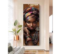 Diamond Painting Adulte Afrique Diamond Painting Grand XXL femmes, 5D Peinture Diamant Loisirs Créatifs Adultes, DIY Activité Manuelle Adulte Kits pour Decoration Maison Murale, 100x300cm, Model859