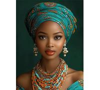 Diamond Painting Adulte Afrique DIY Diamond Painting Kit Complet Peinture Diamant pour Débutants Enfant, 5D Broderie Diamant Fille Art du Puzzle Canevas Peinture Décoration Murale 90x120cm H-462