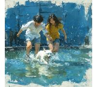 Diamond Painting Adulte Amour Diamond Painting Enfant Chien Peinture Diamant, DIY Activité Manuelle Adulte Kit Broderie, 5D Strass Carré Broderie Complet Kits pour Murale Décoration 60x60cm 2-H648