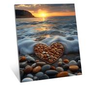 Diamond Painting Adulte Amour Diamond Painting Enfant Débutant, 5D Peinture Diamant Plage Artisanat Strass Point de Croix Broderie Diamant Kit Complet, pour Murale Maison Décoration 40x50 cm H-7884