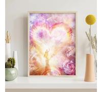 Diamond Painting Adulte Amour Diamond Painting Kit Adulte Fleur 5D DIY Peinture Diamant Ronde Artisanat Strass Broderie Point de Croix pour Décoration Murale Maison Cadeau 60x80cm PjY6507 K-1