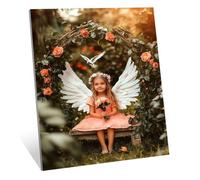 Diamond Painting Adulte Ange Diamond Painting Enfant Débutant, 5D Peinture Diamant Elfe Artisanat Strass Point de Croix Broderie Diamant Kit Complet, pour Murale Maison Décoration 100x150 cm H-550