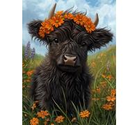 Diamond Painting Adulte Animal 5D Diamant Painting Kit Complet, DIY Ronde Full Drill Peinture Diamant Bétail haut et bas Débutant Strass Broderie Tableau pour Decoration Murale Maison 60x90 cm G-51