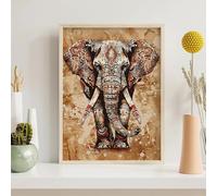 Diamond Painting Adulte Animal Diamond Painting Kit Adulte éLéPhant 5D DIY Peinture Diamant Ronde Artisanat Strass Broderie Point de Croix pour Décoration Murale Maison Cadeau 60x80 cm PjY6123 N-3