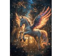 Diamond Painting Adulte Animal DIY Diamond Painting Kit Complet Peinture Diamant pour Débutants Enfant, 5D Broderie Diamant Cheval Art du Puzzle Canevas Peinture Décoration Murale Cadeau20x30cm H-490