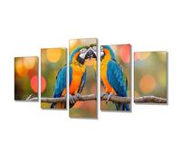 Diamond Painting Adulte Animal Perroquet Diamond Painting 5 Pièces, Broderie Diamant Kit Complet, Loisirs Créatifs Diamant Art Craft, Point Croix Kit, Décoration Murale, Cadeau Femme 50x25cm j7s-144