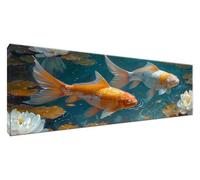 Diamond Painting Adulte Animaux, 5D Diamond Painting Koï Kit Broderie Diamant Complet Kit 180x60 Peinture Diamant Adulte DIY Strass Point de Croix Cristal Paintings pour Decoration Chambre G2-894
