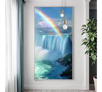 Diamond Painting Adulte Arc-en-ciel, Broderie Diamant Grand Format 50x100 cm, Peinture Diamant Cascade, DIY 5D Diamond Painting Kit, Carré Cristal Tableau en Perles à Coller, Decoration Maison R-0