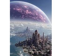 Diamond Painting adulte Architecture, 5D DIY Diamond Painting PlanèTe, Peinture Diamant Activité Manuelle Enfant, Carré Diamant Point de Croix Kits, pour Décoration Murale Maison, 60x90cm 0-3677