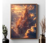 Diamond Painting Adulte, Architecture Peinture Diamant Set Soleil DIY Diamant Painting Kit Complet, Diamond Cristal Perle Broderie Point de Croix Art Set Cadeaux pour Femmes 50x70cm JPF S-O