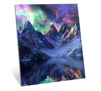 Diamond Painting Adulte Aurore Diamond Painting Enfant Débutant, 5D Peinture Diamant Lac Artisanat Strass Point de Croix Broderie Diamant Kit Complet, pour Murale Maison Décoration 100x150 cm H-2640