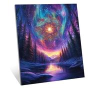 Diamond Painting Adulte Aurore Diamond Painting Enfant Débutant, 5D Peinture Diamant Lac Artisanat Strass Point de Croix Broderie Diamant Kit Complet, pour Murale Maison Décoration 60x80 cm H-2627
