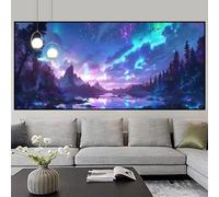 Diamond Painting Adulte Aurore Diamond Painting Enfant Paysage Broderie Diamant Kit Complet, 5D DIY Strass Gemmes Puzzle Adulte Point de Croix Set Débutant Maison Décoration Cadeau 80x160cm z525f