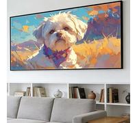 Diamond Painting Adulte Automne Diamond Painting Enfant Chien Broderie Diamant Grand Format Kit Complet 60x120cm, DIY Strass Point de Croix Peinture Diamant Kits, 5D Cristal Artisanat Cadeau O-374Y