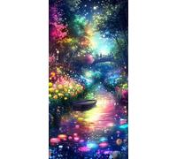 Diamond Painting Adulte Bateau - 5D Diamant Painting Rêve, DIY Broderie Diamant Kit Complet, Canevas Diamant Paintings Débutant, Décoration Murale Chambre, Idée Cadeau Femme et Mamie 100x200cm 0u-253