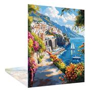 Diamond Painting Adulte Bateau Diamond Painting Océan Diamant Art, Bricolage 5D Complet Ronde Diamant Peinture Broderie Kit Artisanal de Tableau Decoration Murale pour la Maison Cadeau 30x40cm W6-300